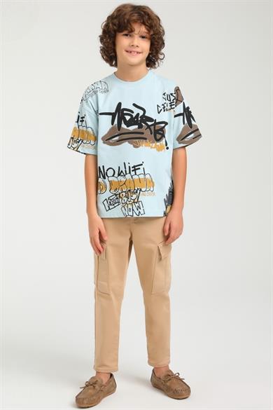 Jack Lions Erkek Çocuk Kargo Cep Kanvas Pantolon 2419 Taş Rengi