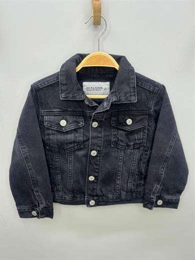 Jack Lions Erkek Çocuk Taşlamalı Kot Ceket 23232 Siyah