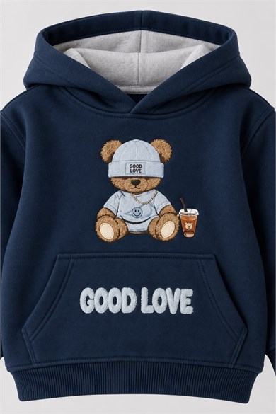 Jacklions Erkek Bebek 1-5 Yaş Ayıcık Desenli Sweatshirt Lacivert