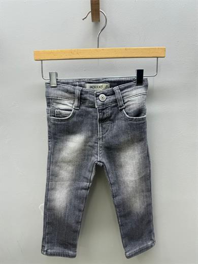 Jacklions Erkek Bebek 1-5 Yaş Dar Paça Denim Pantolon 23019 Füme