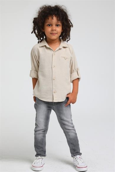 Jacklions Erkek Bebek 1-5 Yaş Dar Paça Denim Pantolon 23019 Füme