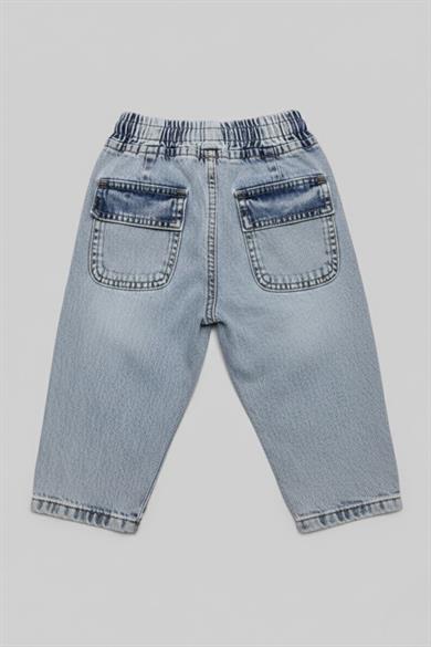 Jacklions Erkek Bebek 1-5 Yaş Lastikli Bel Denim Jean Kot Mavi