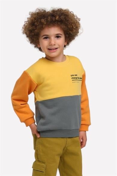 Jacklions Erkek Çocuk 1-14 Yaş Renk Bloklu Şardonlu Sweatshirt 1510405 Renkli