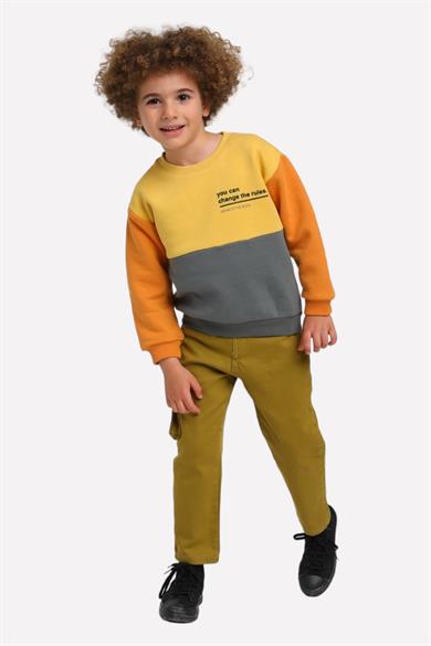 Jacklions Erkek Çocuk 1-14 Yaş Renk Bloklu Şardonlu Sweatshirt 1510405 Renkli