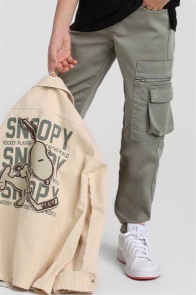 Jacklions Erkek Çocuk 4-14 Yaş Kargo Cep Detaylı Yumuşak Pantolon Yeşil