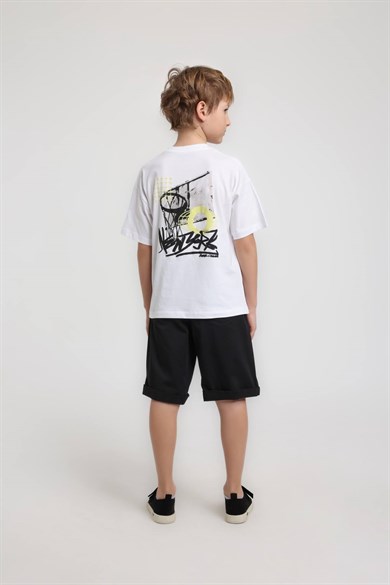 Jacklions Erkek Çocuk 4-14 Yaş Ön Ve Sırt Baskılı T-Shirt Beyaz