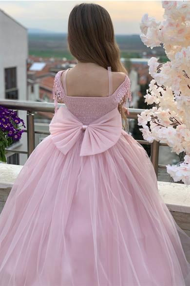 Kanilla Kız Çocuk 2-10 Yaş  Tarlatanlı Gelinlik 2179 Pudra