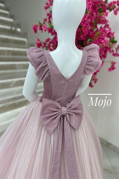 Kanilla Kız Çocuk 2-10 Yaş Sindirella Model Tarlatanlı Abiye Elbise Pembe