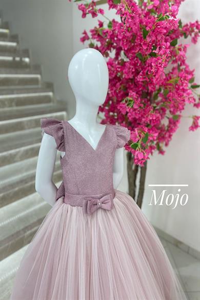 Kanilla Kız Çocuk 2-10 Yaş Sindirella Model Tarlatanlı Abiye Elbise Pembe