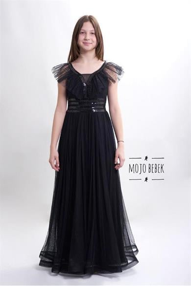 Kanilla Kız Çocuk Uzun Abiye Elbise 5320 Siyah