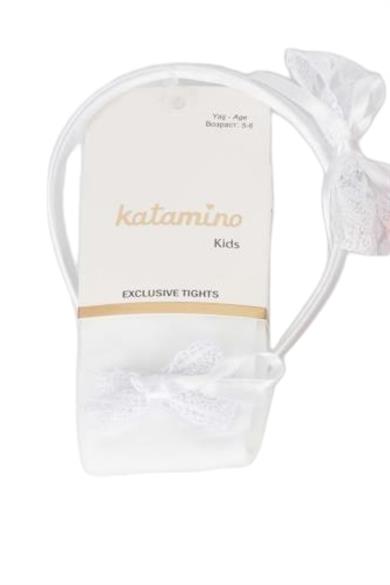 Katamino Arjin Taç Aksesuarlı Simli Külotlu Çorap K62231 Beyaz