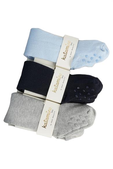 Katamino Erkek Bebek Kaydırmaz Taban Külotlu Çorap K38036 Lacivert