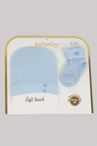 Katamino Erkek Bebek Şapkalı File Soket Takım K54002 Mavi