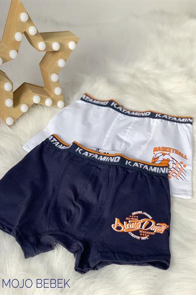 Katamino Erkek Çocuk 2Lİ Boxer Set K128233 Beyaz