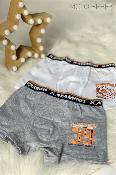 Katamino Erkek Çocuk 2Lİ Boxer Set K128233 Gri