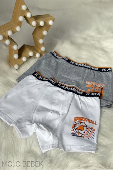 Katamino Erkek Çocuk 2Lİ Boxer Set K128233 Gri