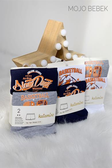 Katamino Erkek Çocuk 2Lİ Boxer Set K128233 Gri