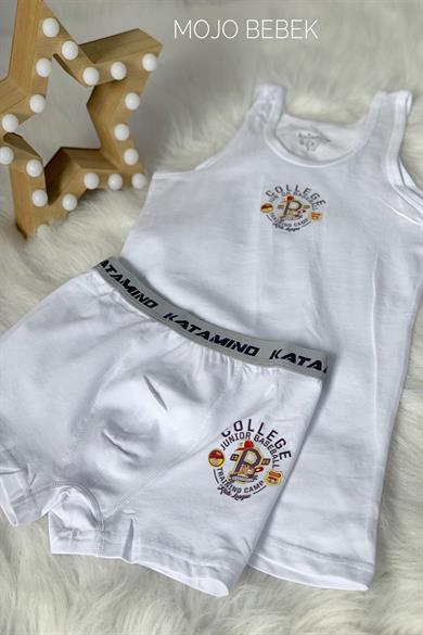 Katamino Erkek Çocuk Baseball Atlet Boxer Takım K128216 Beyaz
