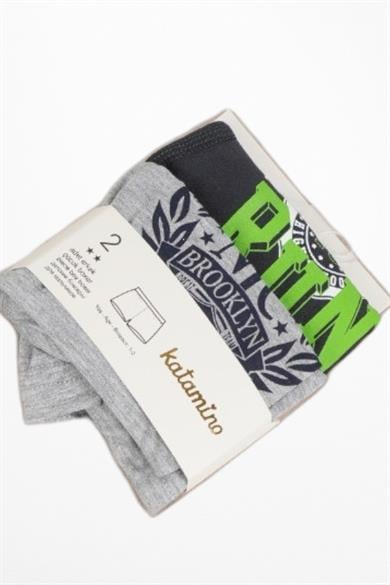 Katamino Erkek Çocuk Baskılı İkili Boxer Set K128327 Antrasit