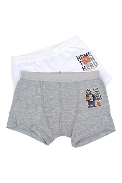 Katamino Erkek Çocuk Desenli 2li Boxer Set K128133 Gri