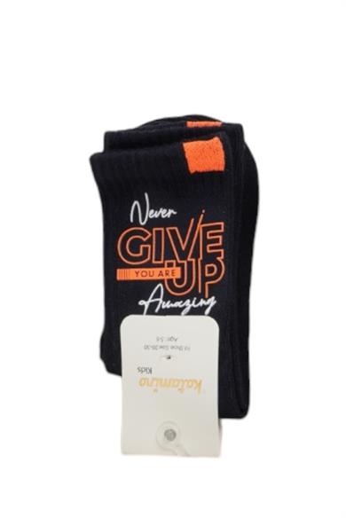 Katamino Erkek Çocuk Give Up Baskılı Soket Çorap K22102 Lacivert