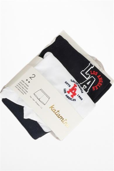Katamino Erkek Çocuk Kabartma Desen İkili Boxer Set K128321 Lacivert