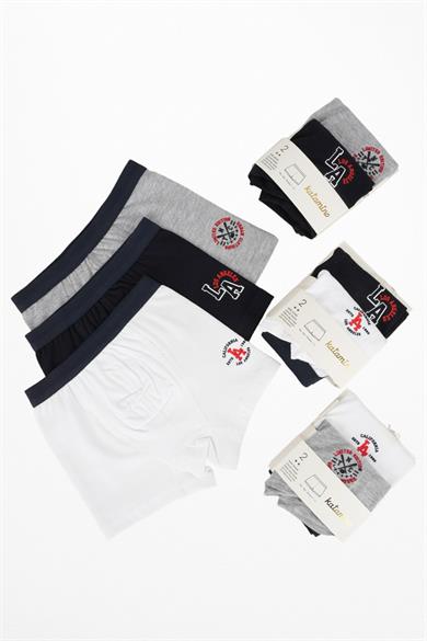 Katamino Erkek Çocuk Kabartma Desen İkili Boxer Set K128321 Beyaz