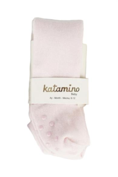 Katamino Kız Bebek Kaydırmaz Taban Külotlu Çorap K38037 Pembe