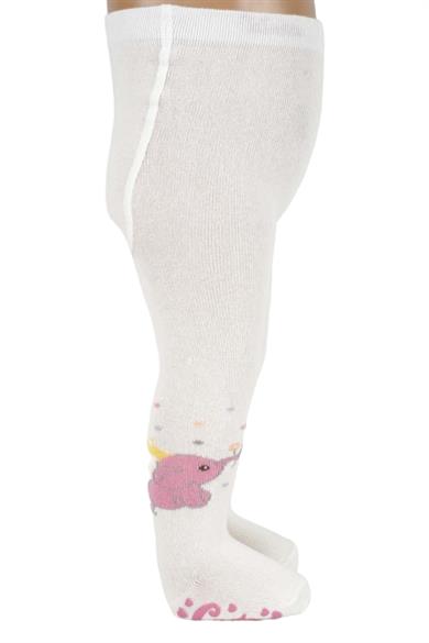 Katamino Kız Bebek Kaydırmaz Taban Külotlu Çorap K38034 Krem
