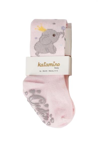 Katamino Kız Bebek Kaydırmaz Taban Külotlu Çorap K38034 Pembe