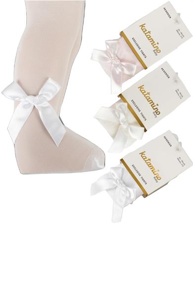 Katamino Kız Bebek Kurdeleli İnce Külotlu Çorap K62251 Pembe