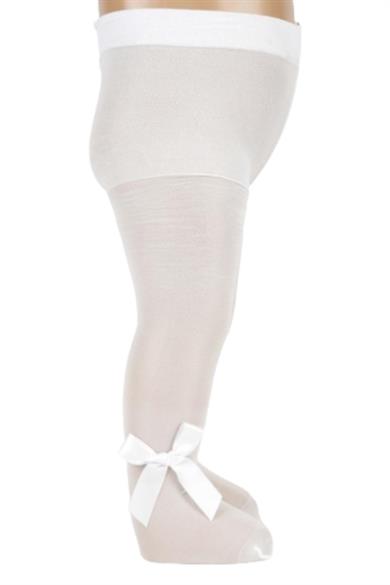 Katamino Kız Bebek Kurdeleli İnce Külotlu Çorap K62251 Beyaz
