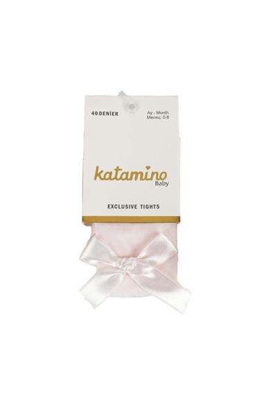 Katamino Kız Bebek Kurdeleli İnce Külotlu Çorap K62251 Pembe