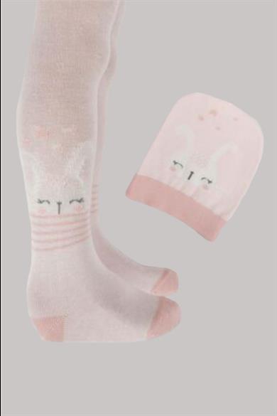 Katamino Kız Bebek Şapkalı Külotlu Çorap Takım K51002 Pembe