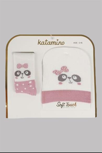 Katamino Kız Bebek Şapkalı Külotlu Çorap Takım K51002 Krem