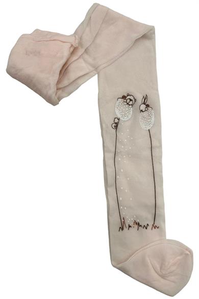 Katamino Kız Bebek Sayıla Baskılı İnce Külotlu Çorap K60189 Pembe