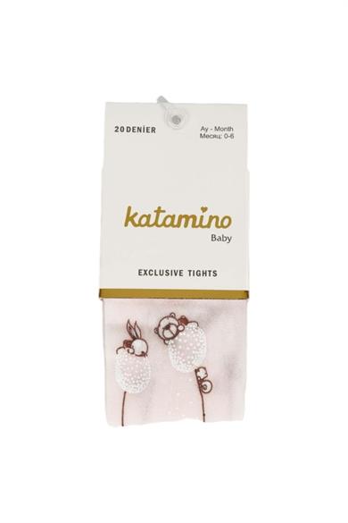 Katamino Kız Bebek Sayıla Baskılı İnce Külotlu Çorap K60189 Pembe