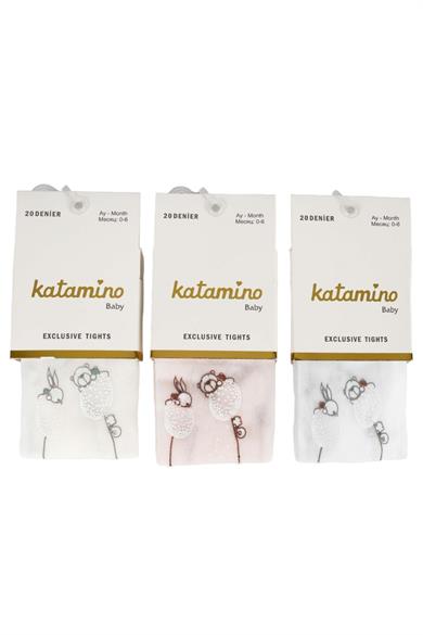 Katamino Kız Bebek Sayıla Baskılı İnce Külotlu Çorap K60189 Pembe