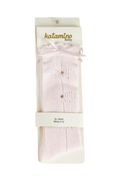 Katamino Kız Bebek Taşlı File Golf Çorap K14080 Pembe