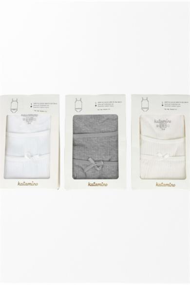 Katamino Kız Çocuk %100 Pamuk İp Askılı Atlet Slip Takım K128293 Krem