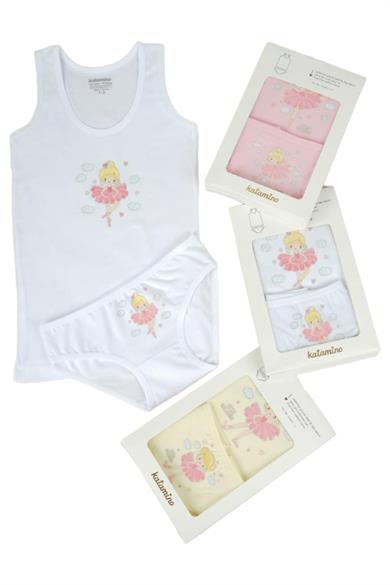 Katamino Kız Çocuk Geniş Askılı Atlet & Slip Takımı 128264 Pembe