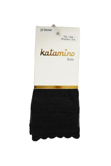 Katamino Kız Çocuk İnce Diz Altı Çorap K10044 Siyah