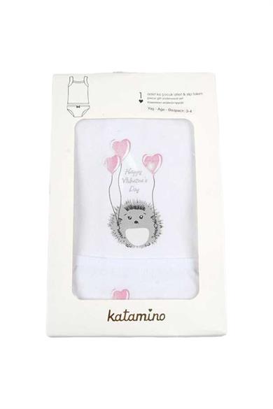 Katamino Kız Çocuk Kirpili Geniş Askılı Atlet Slip Takım K128089 Beyaz