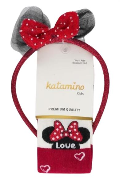 Katamino Kız Çocuk Semila Taçlı Külotlu Çorap K31035 Kırmızı