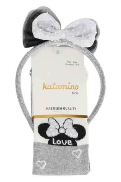 Katamino Kız Çocuk Semila Taçlı Külotlu Çorap K31035 Gri