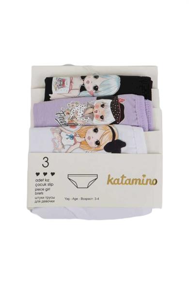 Katamino Kız Çocuk Üçlü Slip Set 128227 Siyah