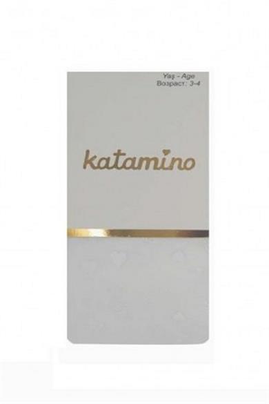 Katamino Kız Çocuk Vaness Baskılı İnce Külotlu Çorap K60097 Beyaz