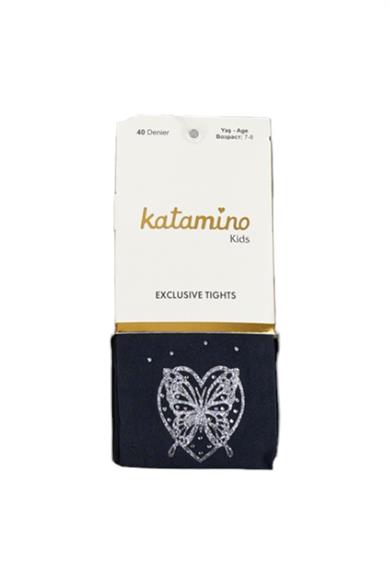 Katamino Kız Çocuk Zaleyha Baskılı İnce Külotlu Çorap K62245 Lacivert