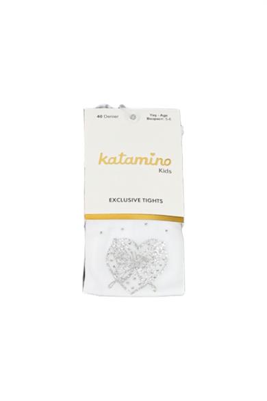 Katamino Kız Çocuk Zaleyha Baskılı İnce Külotlu Çorap K62245 Beyaz