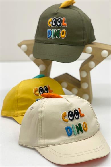 Kitti Erkek Bebek 0-18 Ay Cool Dino Kasket Şapka Bej